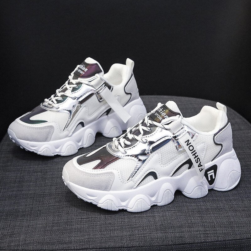 Women's shoes new breathable Korean sports shoes thick-soled student running women's shoes
