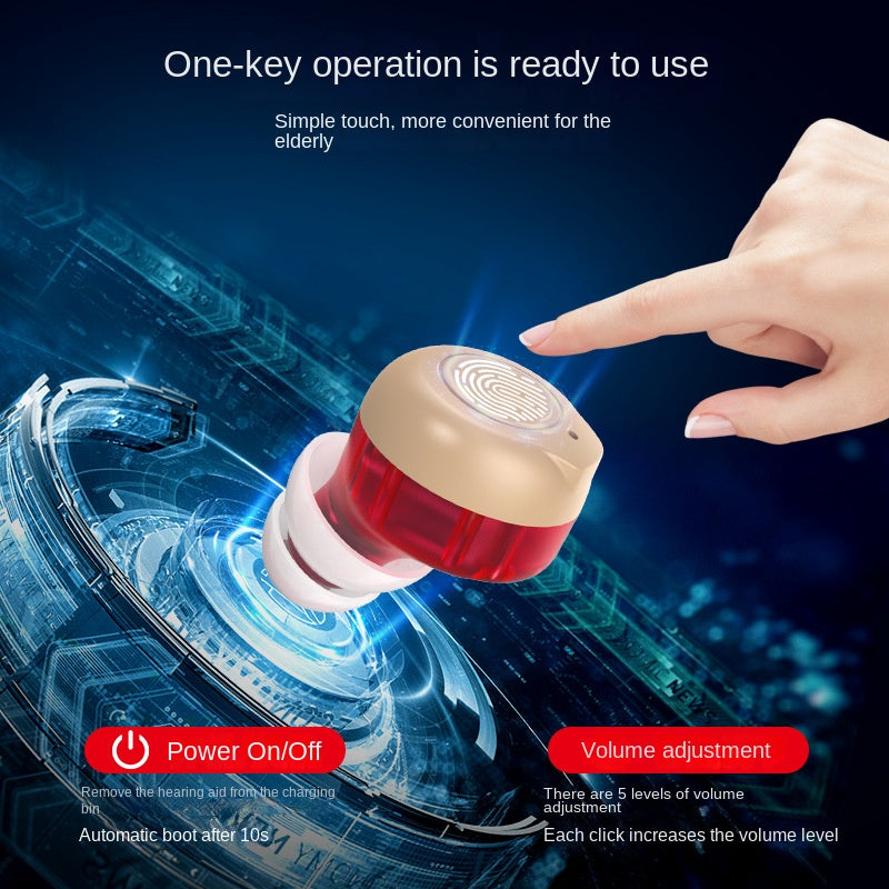 Hearing Aid Sound Amplifier for Elderly with Magnetic Charging Case, Mini Invisible Sound Collector, Portable Audio Enhancer