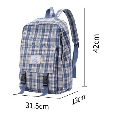 Plaid schoolbag casual girl Harajuku literary style campus backpack high school junior high school student backpack
