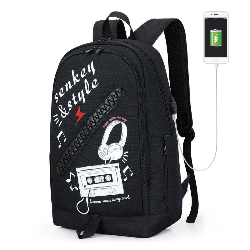 New school season backpack new large zipper Harajuku schoolbag Oxford cloth backpack