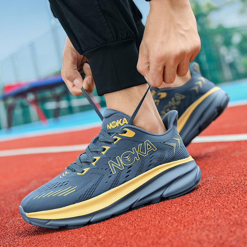 Men's fashion shoes breathable mesh thick-soled running shoes marathon outdoor running shoes