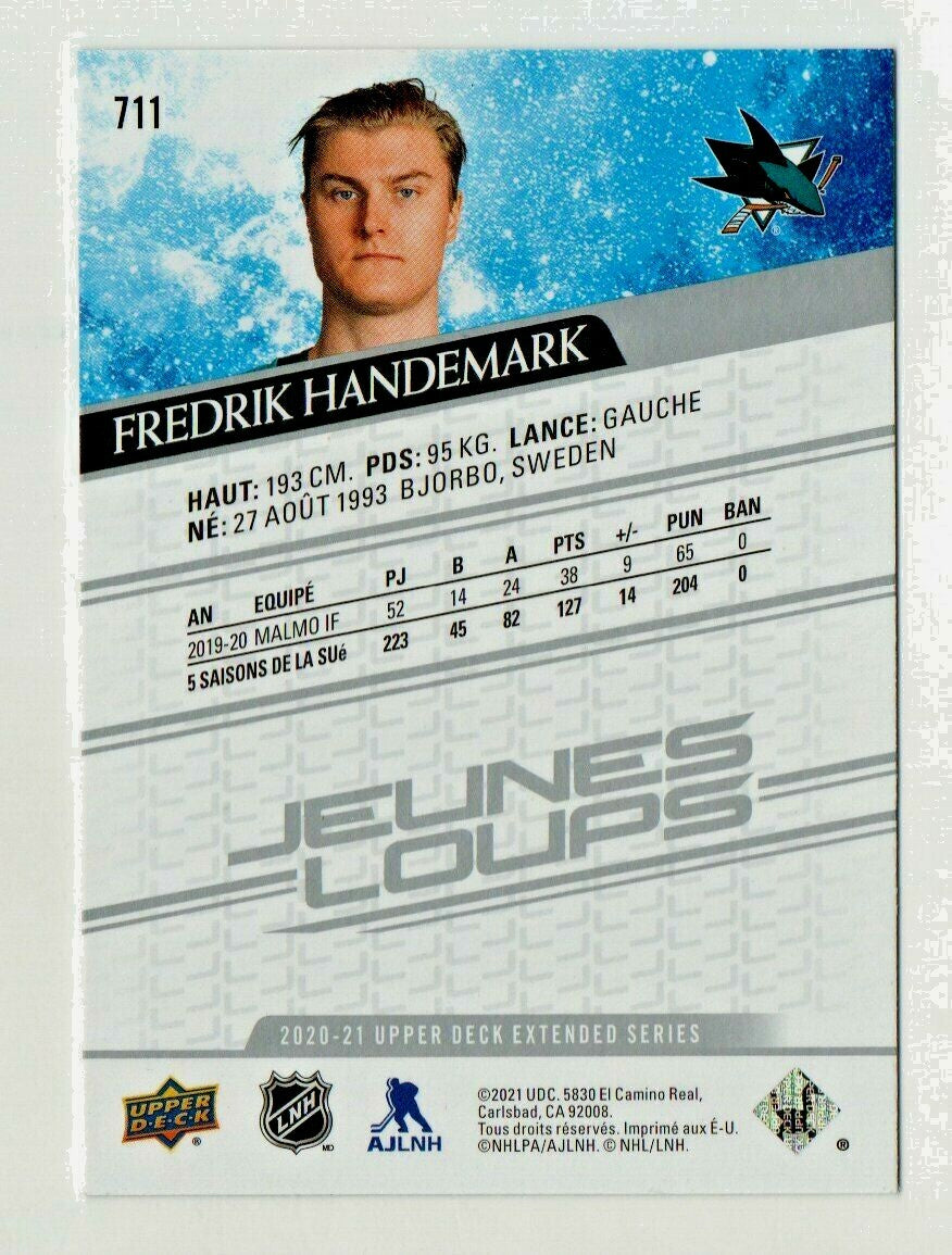 Upper Deck 2020-21 French Young Guns / Jeunes Loups -  FREDRIK HANDEMARK #711 SP