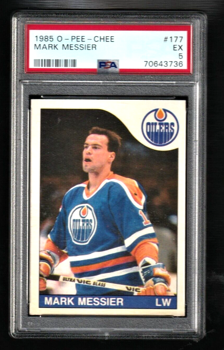 1985 O-Pee-Chee Hockey  -  Mark Messier  #177  -  PSA 5 EX   -   Edmonton Oilers