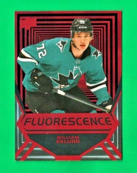 2021-22 UD Series 2 Hockey WILLIAM EKLUND  Fluorescence   RED    FL-17 Sharks