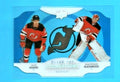 2021-22 Upper Deck Clear Cut Foundations Jack Hughes/Mackenzie Blackwood -Devils