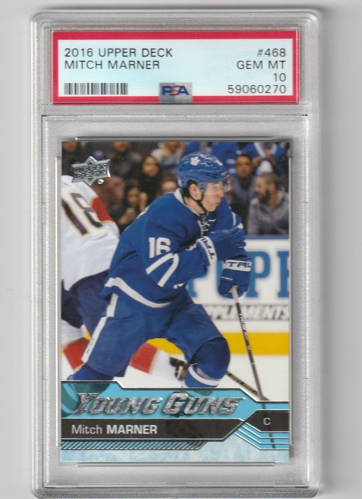 2016-17 Mitch Marner Upper Deck Series 2 Young Guns Rookie RC  Leafs #468 PSA 10