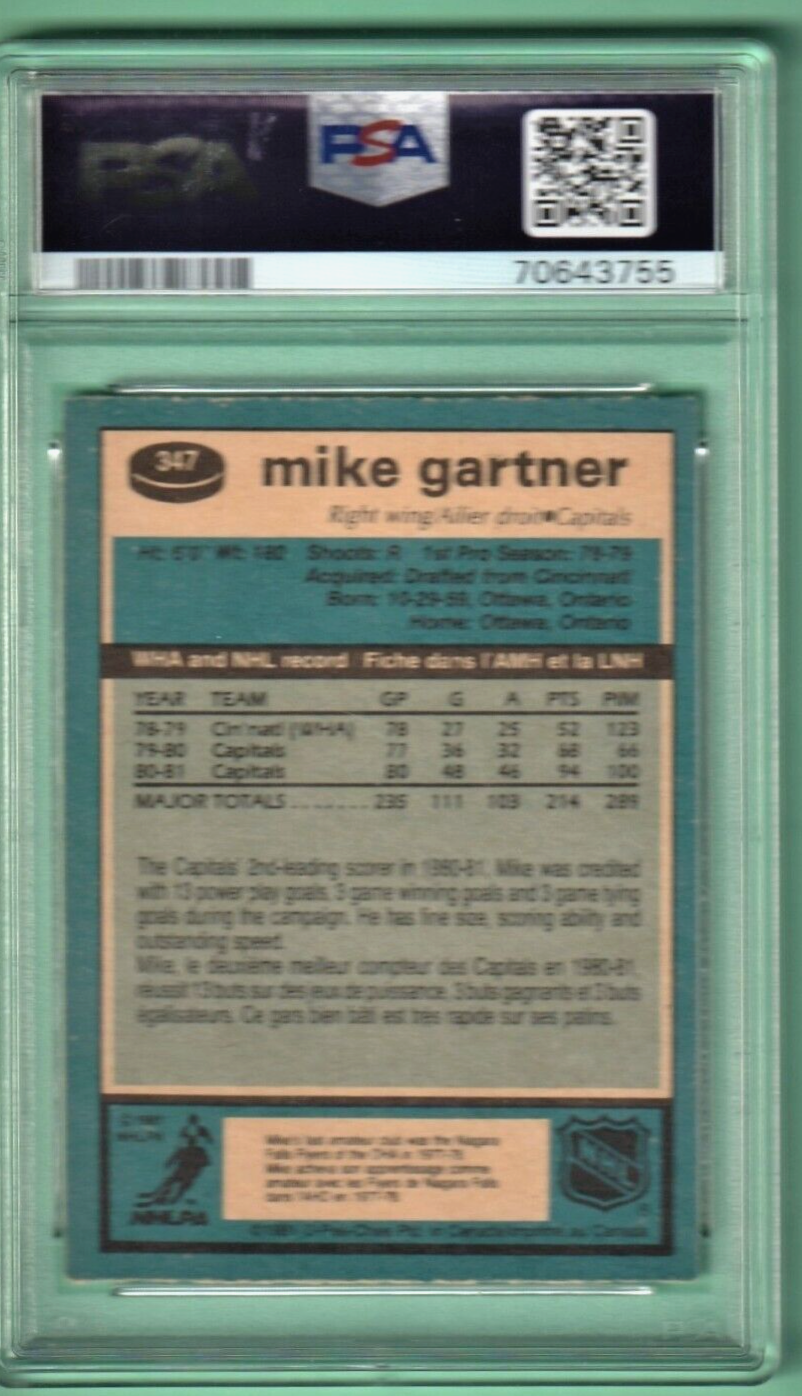 1981 O-Pee-Chee Hockey  - Mike Gartner  -  #347 PSA 3 VG Washington Capitals