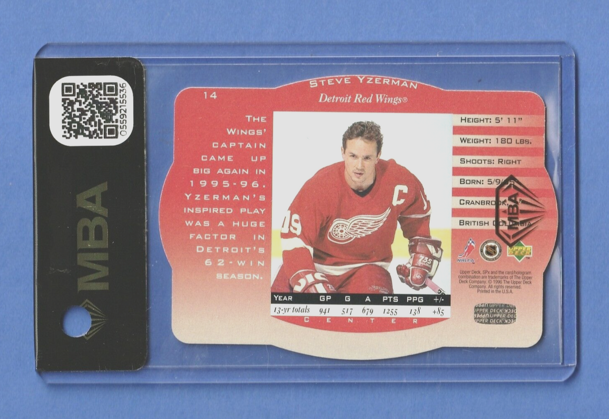 1996 SPx Hockey  -  Steve Yzerman #14  -   Detroit Red Wings   -   MBA AUTHENTIC