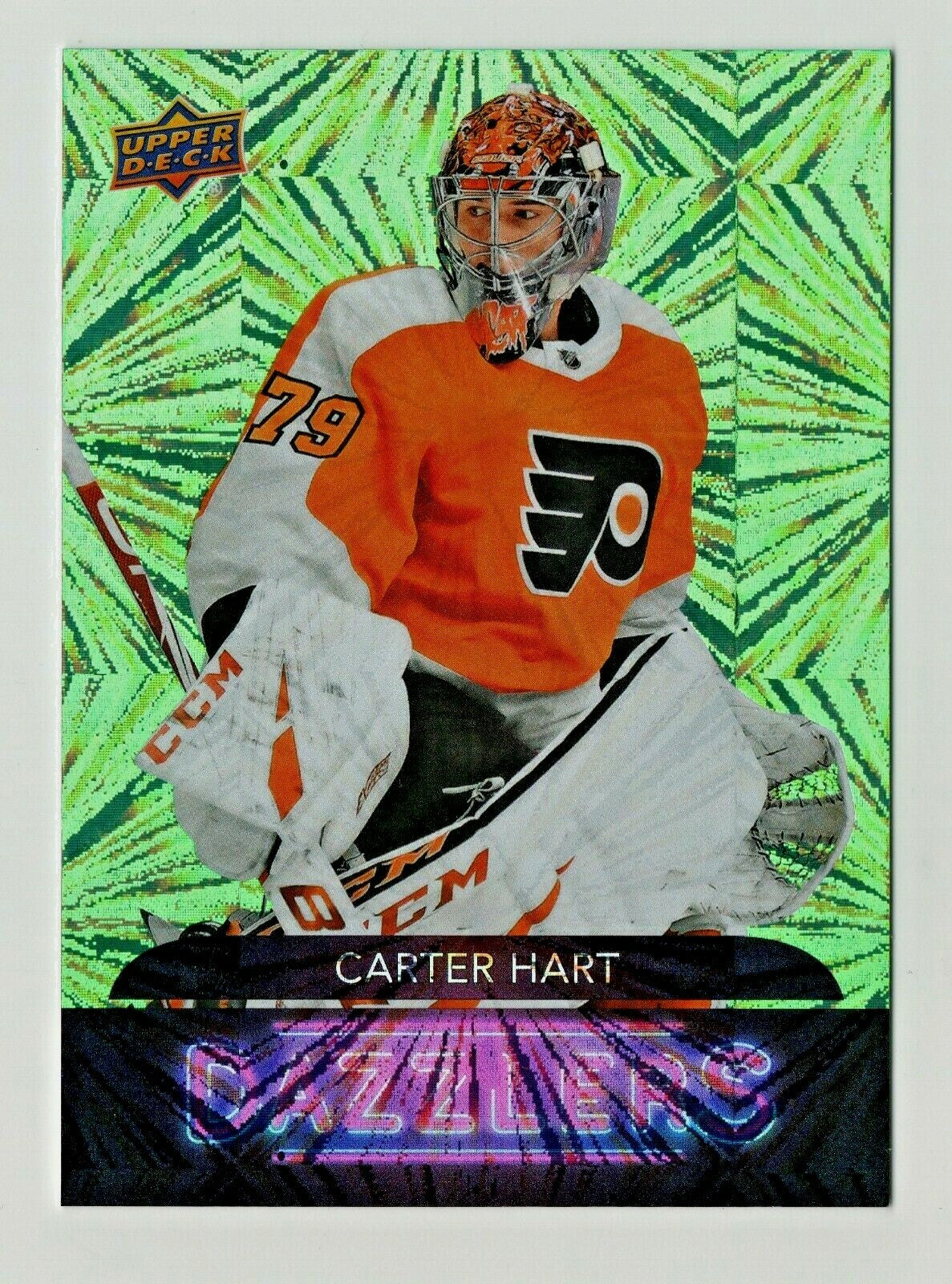 Carter Hart 2020-21 Upper Deck Series 1 Green Dazzlers Flyers DZ-32 - Flyers