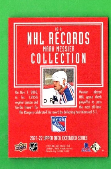 2021-22 Upper Deck Extended Mark Messier NHL RECORDS COLLECTION 1:240 SP RB-8