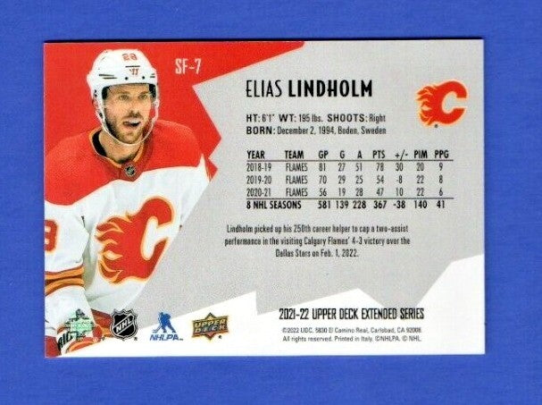 Elias Lindholm   2021-22 UD Extended SPxFinite Radiance Silver #SF-7   0645/2999
