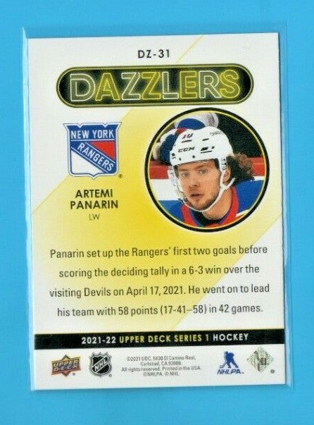 2021-22 Upper Deck Series 1 Red Dazzlers  #DZ-31 Artemi Panarin - Rangers