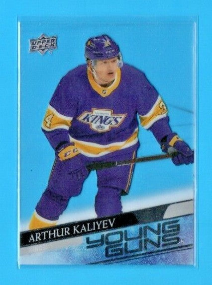 20-21 Upper Deck Extended Arthur Kaliyev Clear Cut Young Guns Los Angeles Kings
