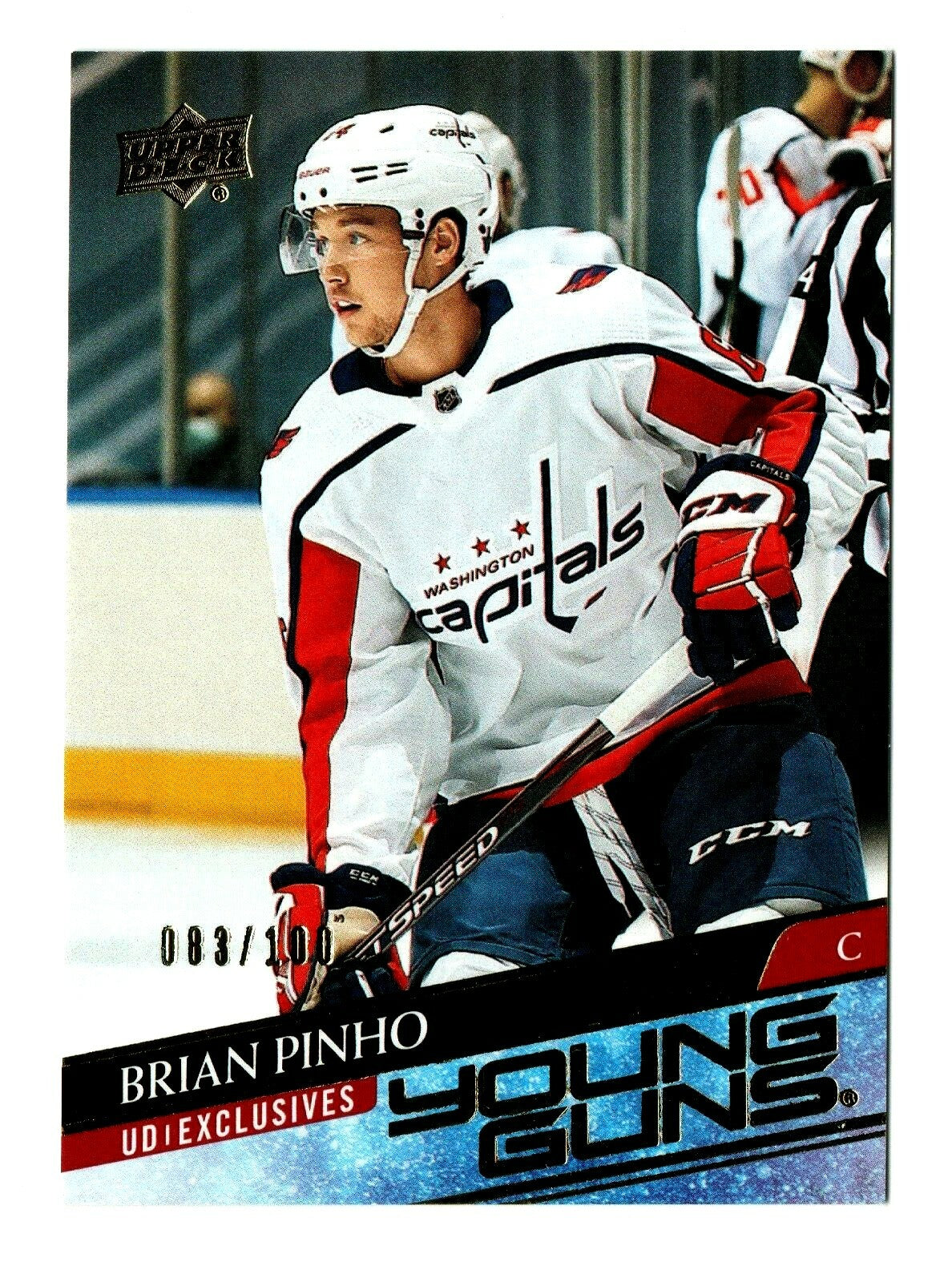 2020-21 UD Series 2 Base Exclusive Young Guns #459 BRIAN PINHO  RC 083/100 Caps.