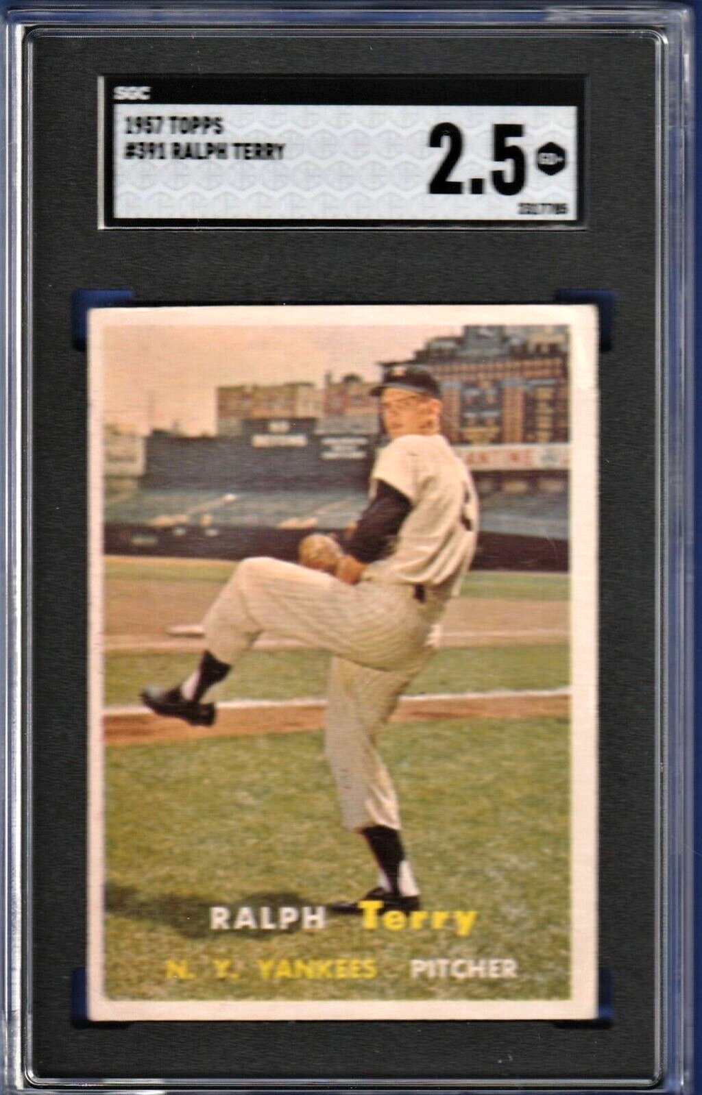 1957 Topps #391  -   Ralph Terry  -  RC  -  Rookie  (New York Yankees) Hi number