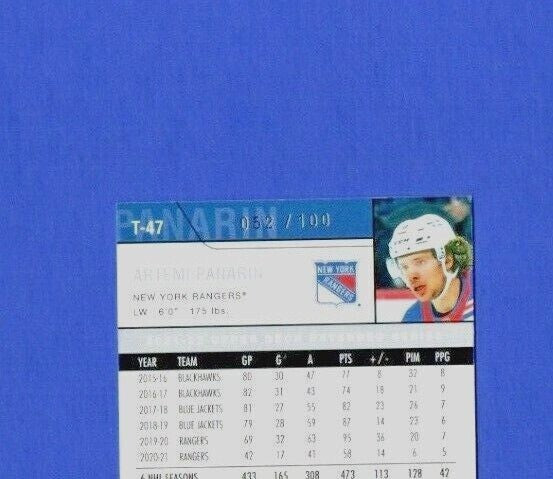 2021-22 Ud series 3 extended ARTEMI PANARIN retro HG 52/100  Rangers