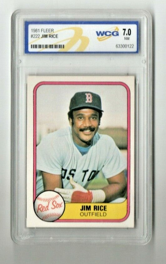1981 Fleer Baseball Card #222   -  JIM RICE -  Boston Red Sox  -  WCG 7.0 NM 