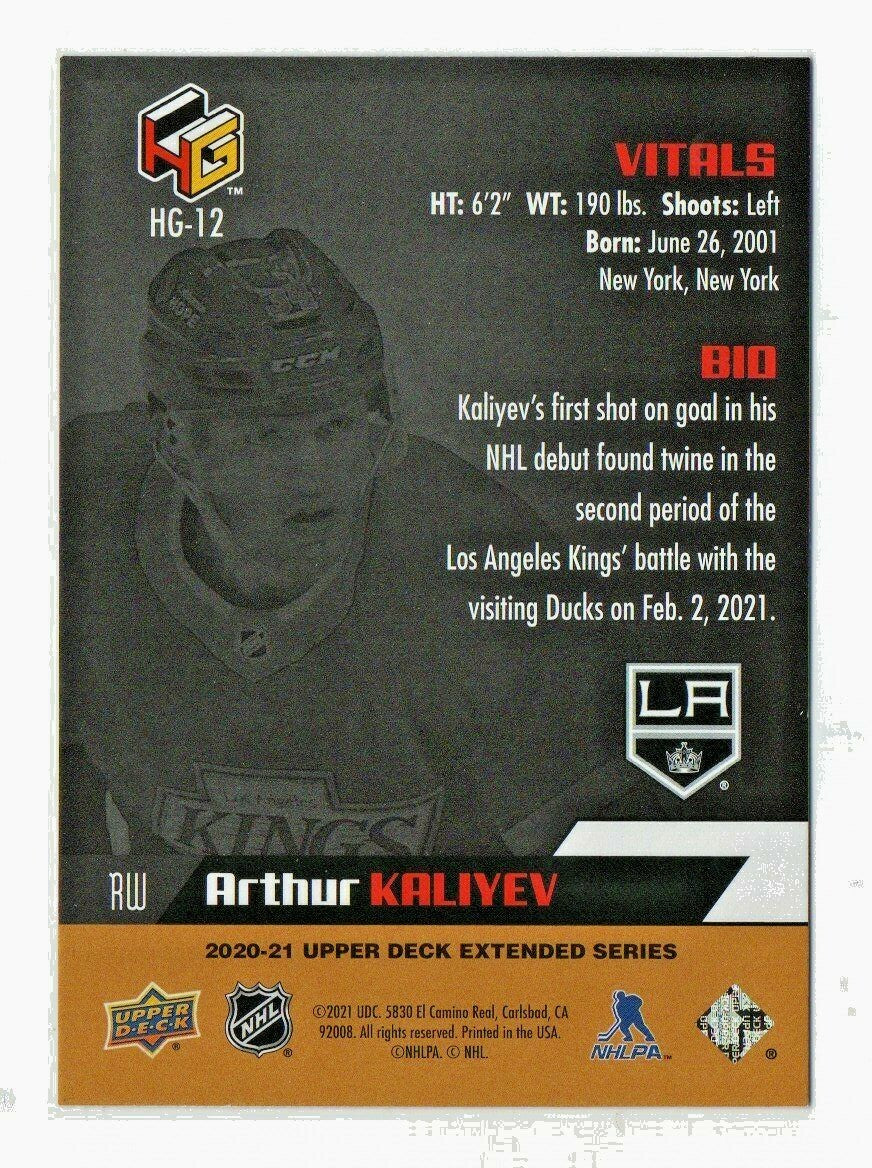 ARTHUR KALIYEV 2020-21 UD Extended Series  HoloGrFX GOLD Parallel HG-12 Kings 