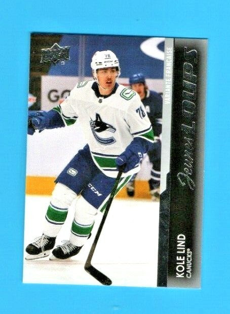 2021-22 Upper Deck - Kole Lind - Young Guns - French - Jeunes Loups - Canucks