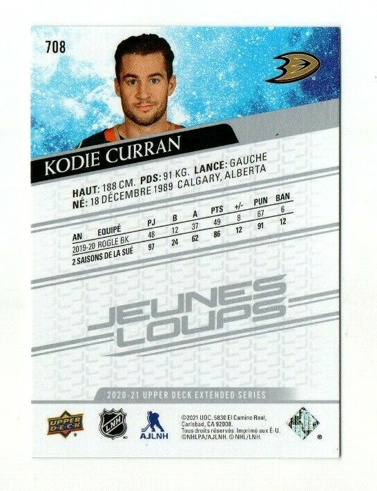 Upper Deck 2020-21 French Young Guns / Jeunes Loups -  KODIE CURRAN   #708   SP