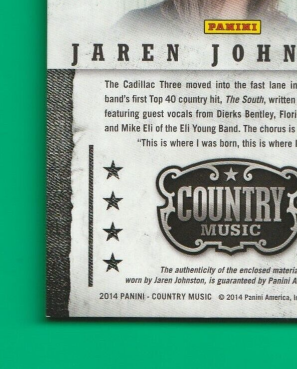 2014 Panini Country Music Jaren Johnston relic  347/499
