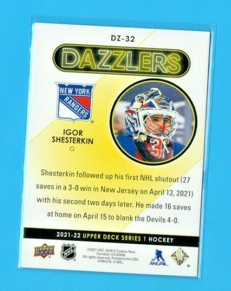 2021-22 Upper Deck Series 1 Red Dazzlers  #DZ-32 Igor Shesterkin - N.Y. Rangers