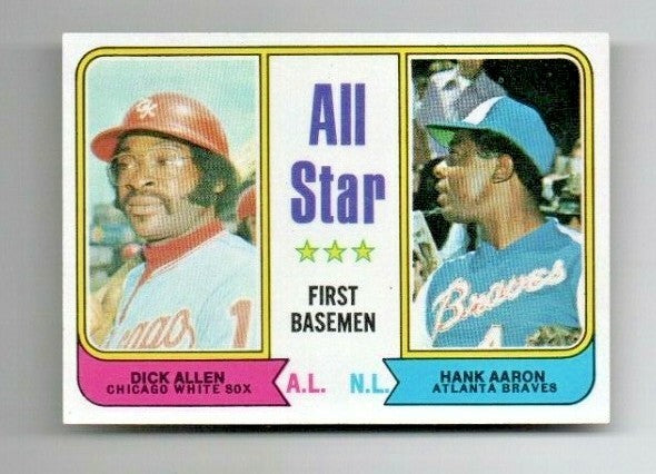 Hank Aaron Atlanta Braves Dick Allen 1974 Topps All Star Baseball  # 322 EX-EX+