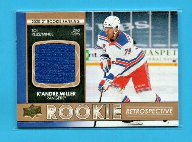 K'Andre Miller 2021-22 UD Series 1 RR-19 Rookie Retrospective  Jersey Blue Patch