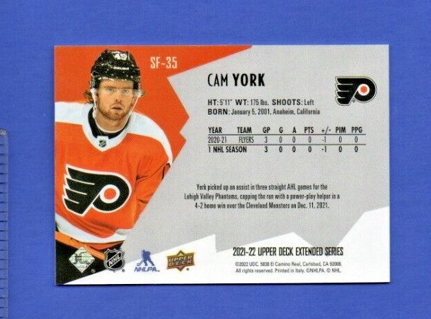 Cam York    2021-22 UD Ext. SPxFinite Radiance Silver #SF-35    -   1408/2999