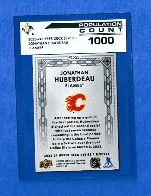 2023-24 Upper Deck Series 1- #PC-23 Jonathan Huberdeau  -  Population Count 1000