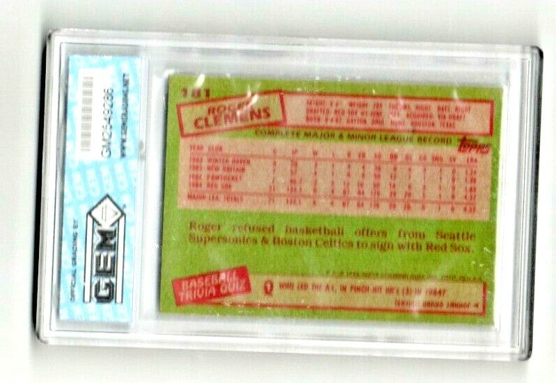 Roger Clemens GEM 7 NM  1985 Topps Rookie #181 RC card  Boston Red Sox