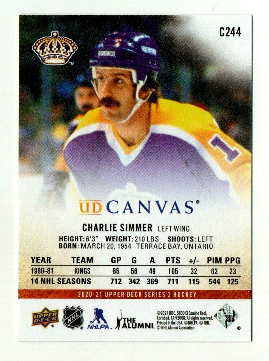 CHARLIE SIMMER UD CANVAS RETIRED STARS LOS ANGELES KINGS 2020-21 UD SERIES 2