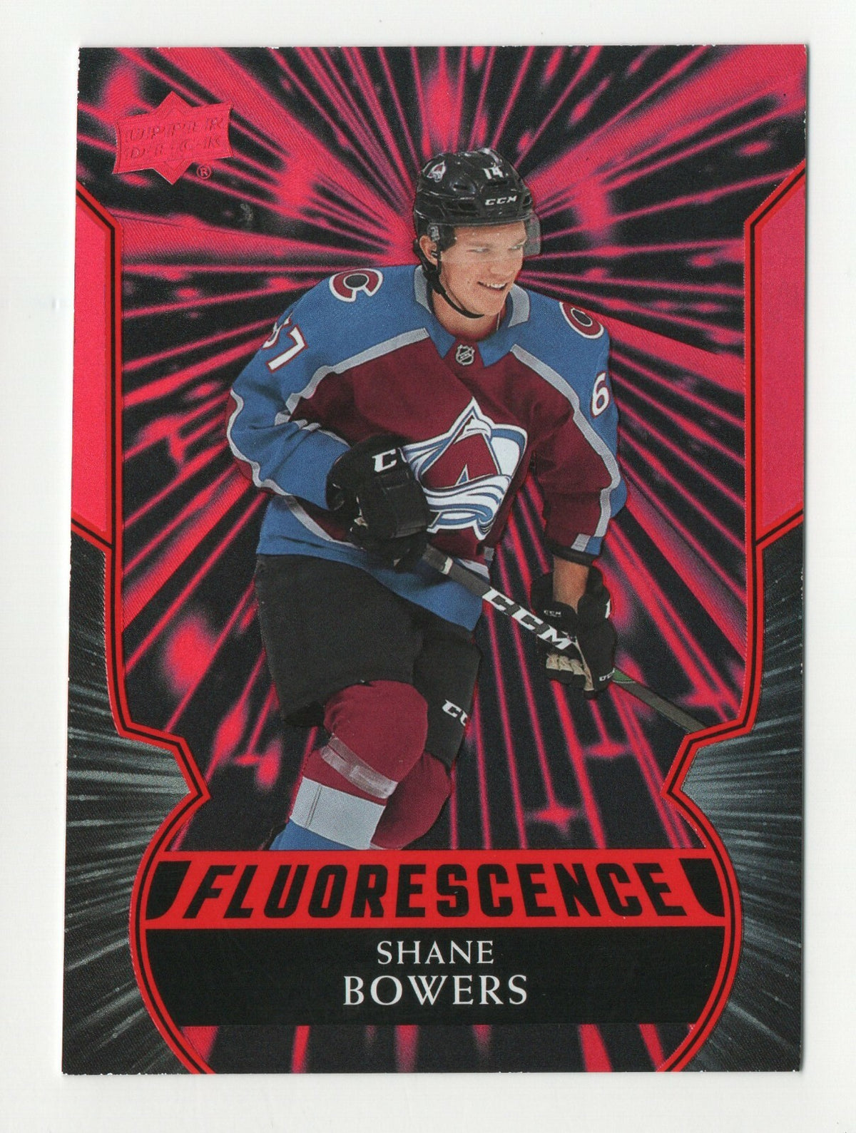  2020-21 Upper Deck Series 2 Fluorescence Red #F-19 Shane Bowers -  Colorado