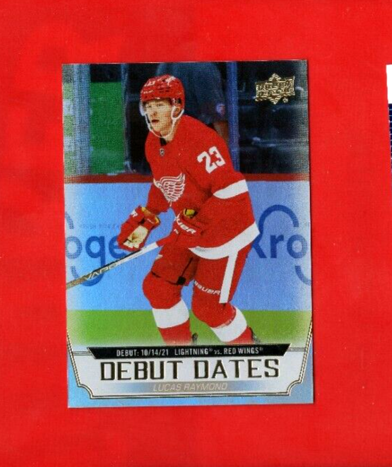 2022-23 UD Series 1 GOLD Debut Dates  - Lucas Raymond  - #DD-8 Detroit Red Wings
