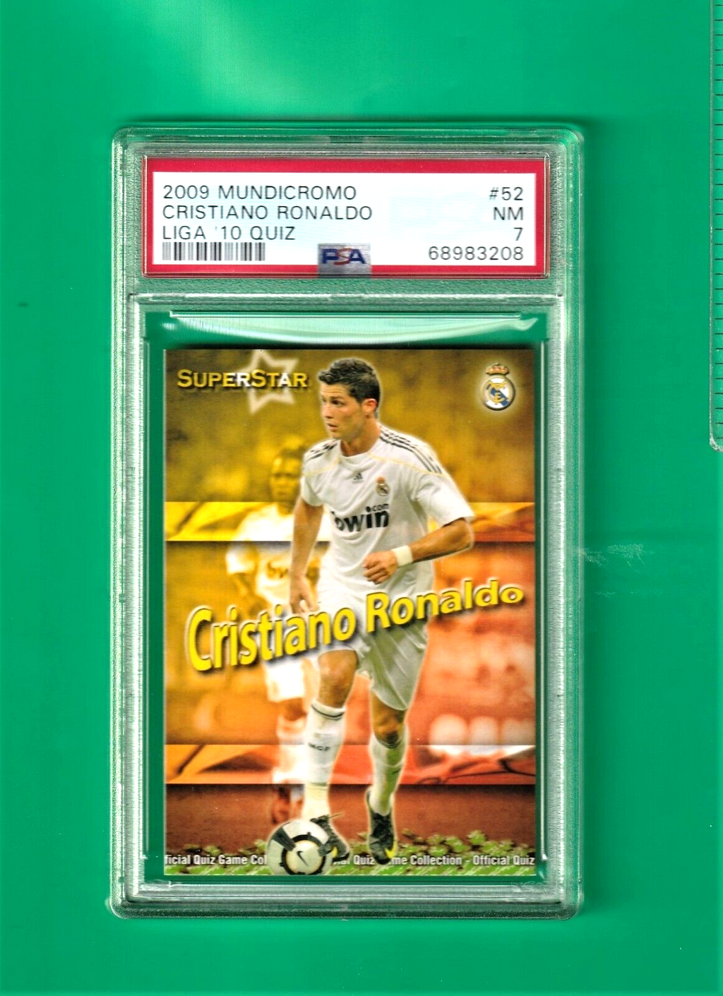 2009 Mundicromo Campeonato Nacional De Liga Quiz  -  Cristiano Ronaldo #52 PSA 7