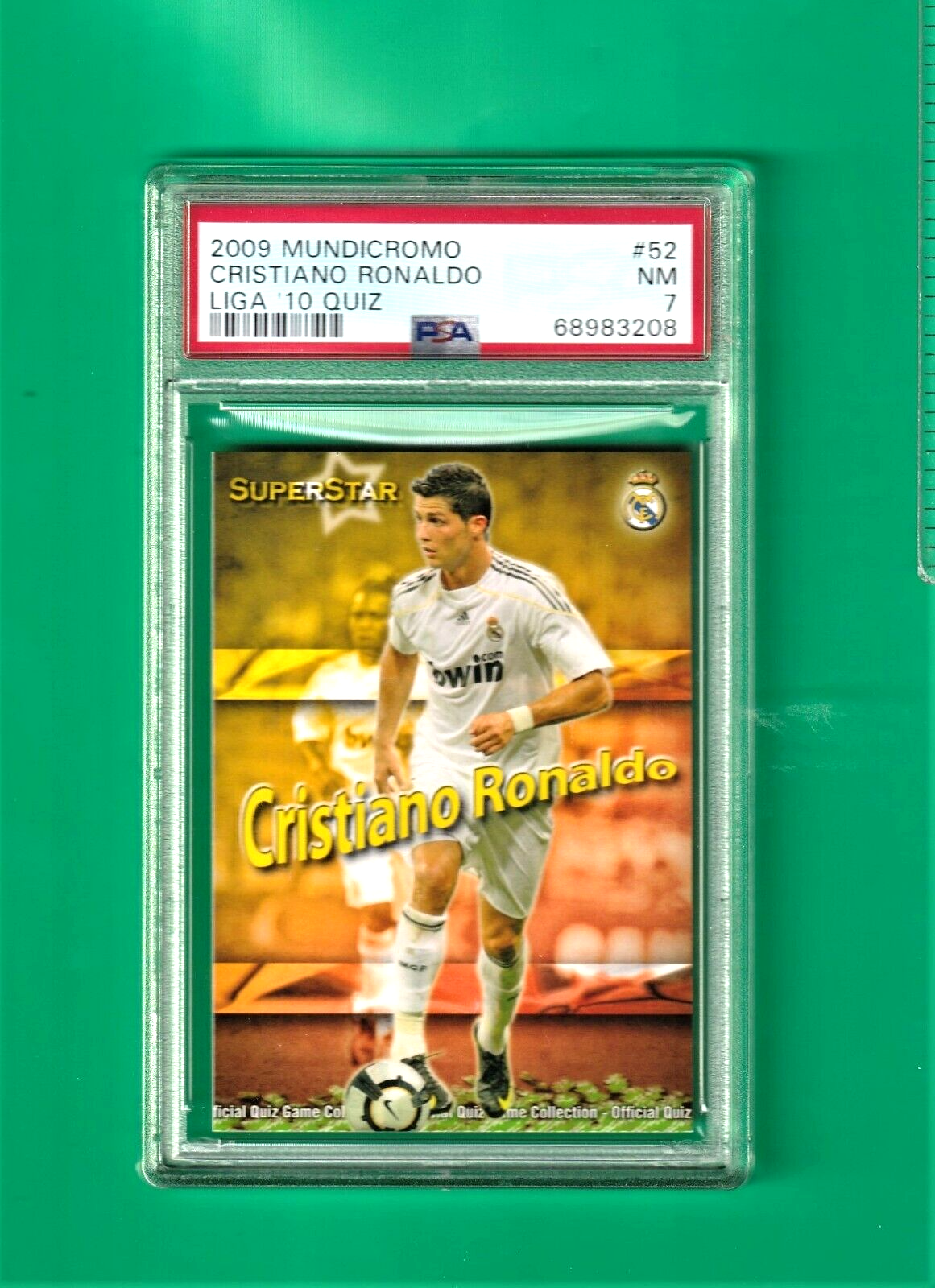 2009 Mundicromo Campeonato Nacional De Liga Quiz  -  Cristiano Ronaldo #52 PSA 7