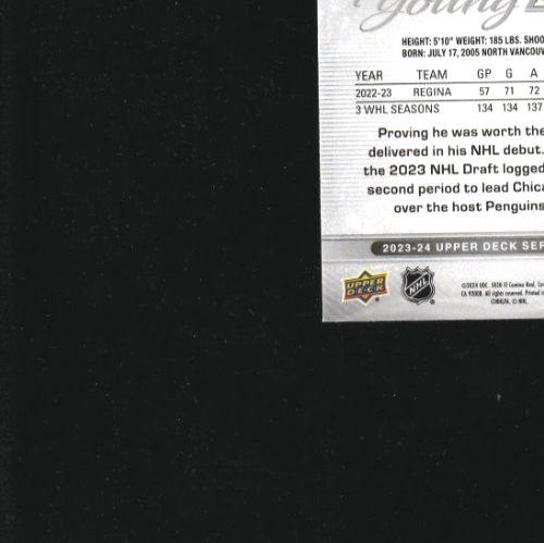2023-24 Upper Deck Series 2 Connor Bedard #451 Young Guns RC  Chicago Blackhawks