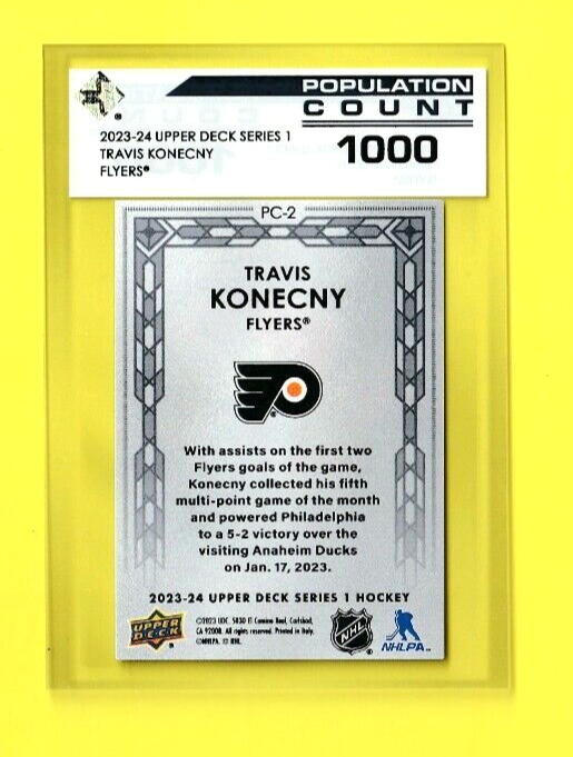 2023-24 Upper Deck Series 1  -  #PC-2   Travis  Konecny  - Population Count 1000