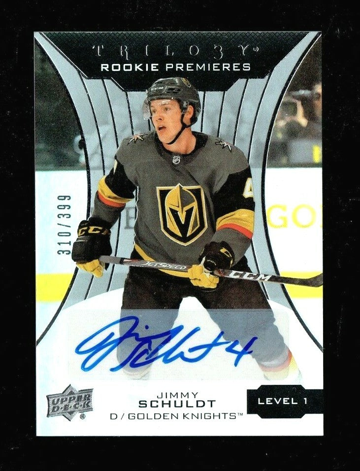 2019-20 Upper Deck Trilogy Rookie Premieres Silver 70 Jimmy Schuldt Auto 310/399