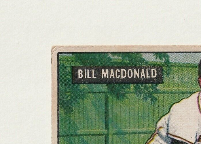 1951 Bowman   -  BILL MacDONALD   -  Pittsburgh Pirates  Rookie  #239  G-VG