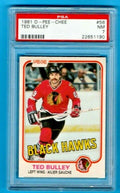 1981-82 O-Pee-Chee #56 Ted Bulley Chicago Blackhawks PSA NM 7
