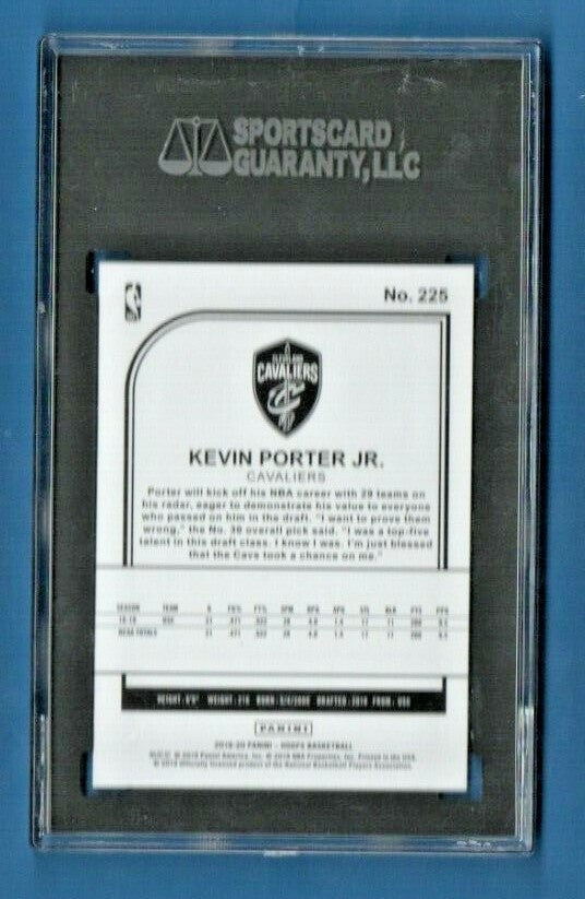  2019-20 Panini Hoops #225 Kevin Porter Jr - RC -  SGC Mint +  - Cavaliers