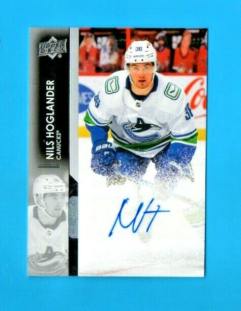 2021-22 UD Series 1 Base Auto #174  NILS HOGLANDER  Vancouver Canucks  -- RARE