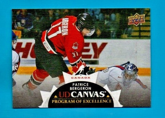 Patrice Bergeron 2021-22 Upper Deck 2 Program of Excellence BLACK Canvas SP#C266