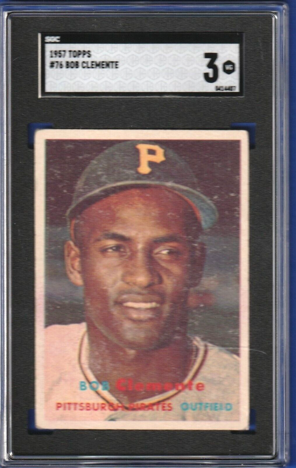1957 Topps    -    Roberto Clemente    -     Pittsburg Pirates   #76   -   SGC 3
