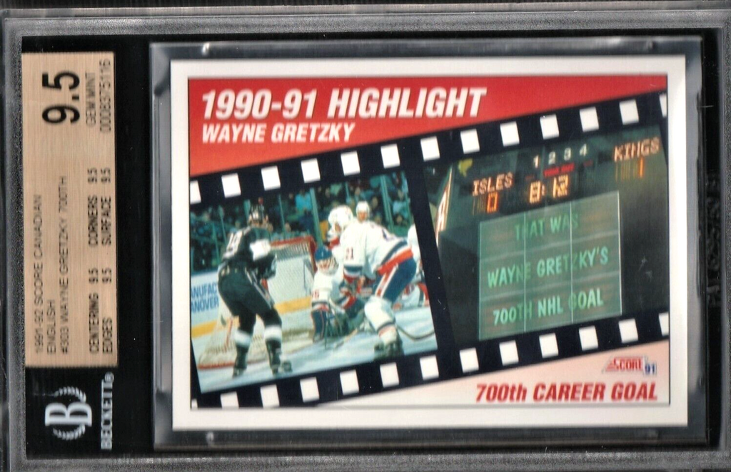 1991 Score Canadian English  -  Wayne Gretzky   700th  #303  -  BGS 9.5 GEM MINT