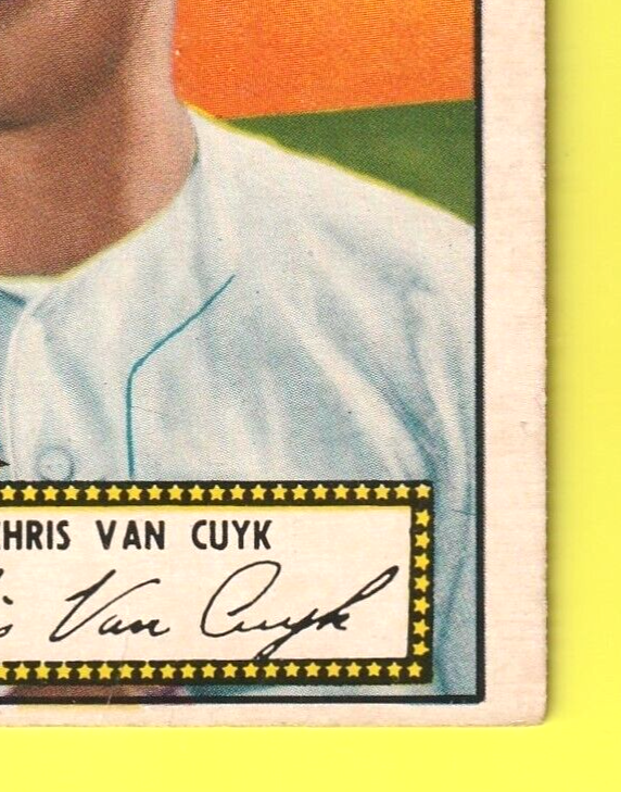 1952 Topps Baseball #53 -  Chris Van Cuyk - Brooklyn Dodgers RC- VG - Black Back