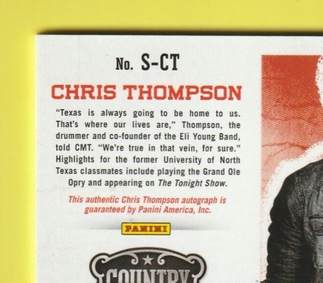 2014 Panini  - Country Music Signatures  - Red - Auto #S-CT Chris Thompson 47/99