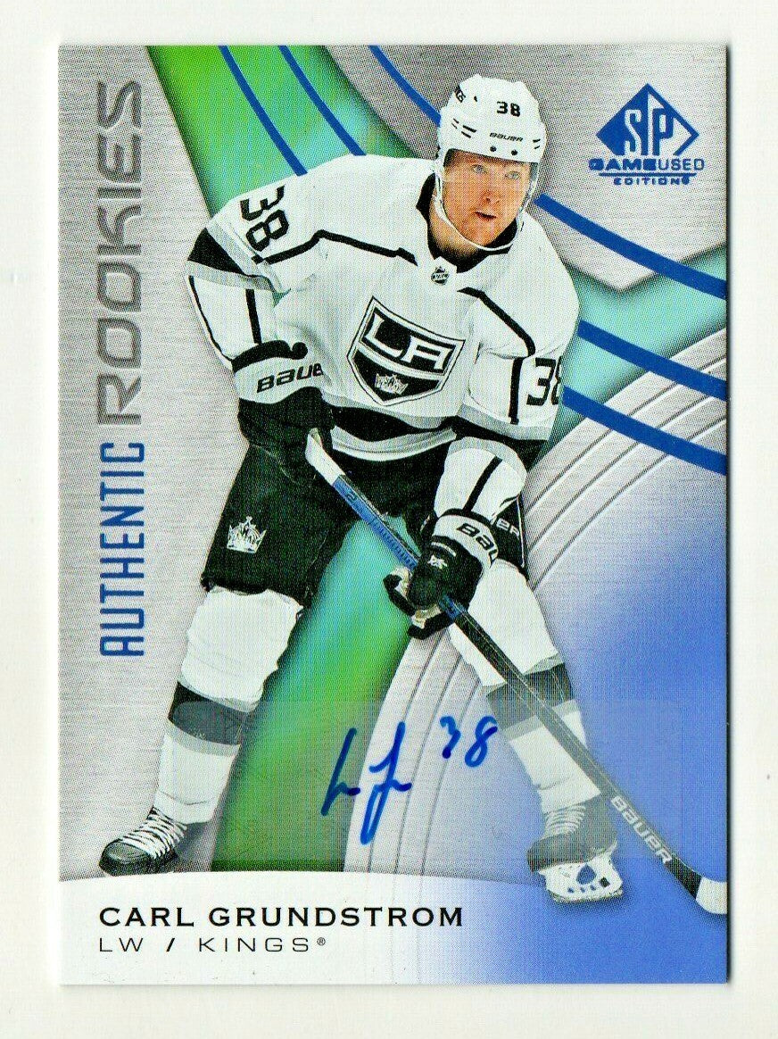 Carl Grundstrom 2019-20 SP Game Used Authentic Rookies Blue  - Auto - L.A. Kings