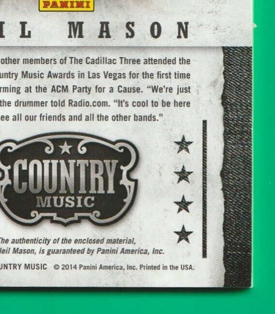 2014 Panini Country Music Musician Materials #MNM Neil Mason 401/499